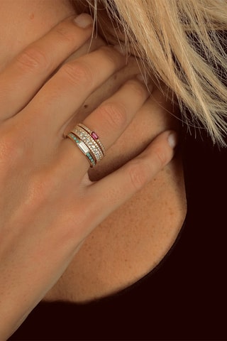 Bague - Argent plaqué or jaune