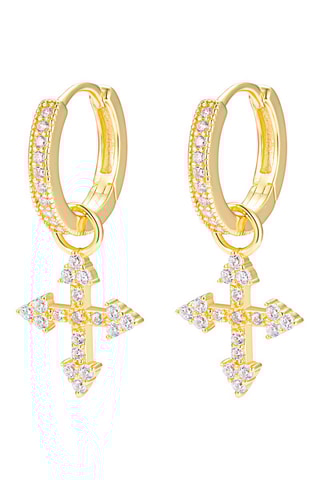 Boucles d'oreilles - Argent plaqué or jaune et zircons