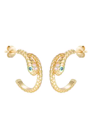 Boucles d'oreilles - Argent plaqué or jaune et émeraudes