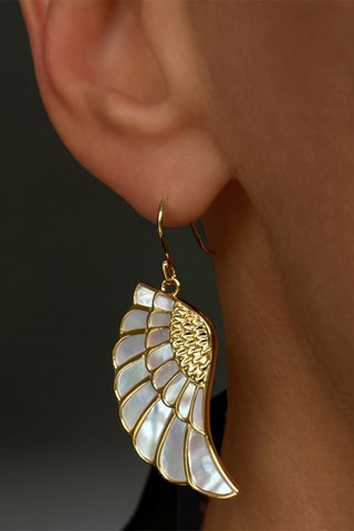 Boucles d'oreilles - Argent doré à l'or jaune et nacre