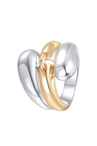Bague - Argent plaqué or jaune et blanc