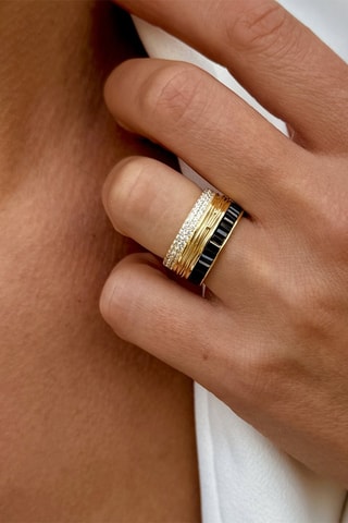Bague - Argent plaqué or jaune