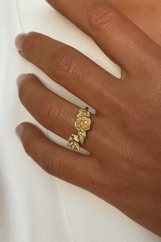 Bague - Argent plaqué or jaune