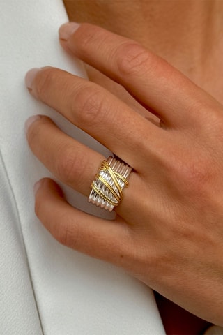 Bague - Argent plaqué or jaune