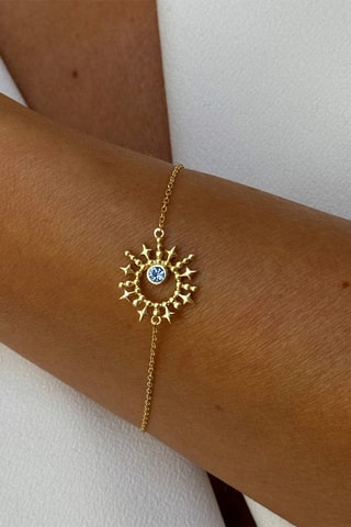 Bracelet - Argent doré à l'or jaune et spinelle