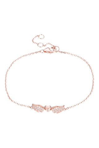 Bracelet - Argent plaqué or rose et zircons