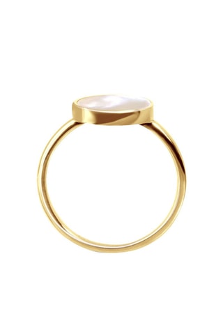 Bague - Argent, plaqué or jaune et nacre