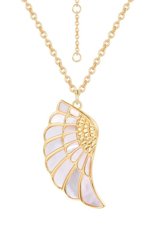 Collier - Argent plaqué or jaune et nacre