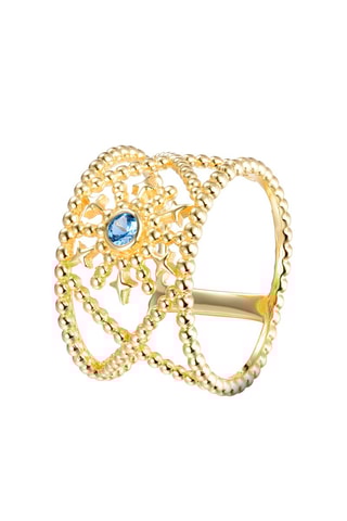 Bague - Argent plaqué or jaune et spinelle