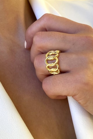 Bague - Argent plaqué or jaune