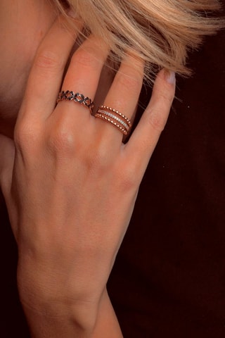 Bague  -  Argent plaqué or rose
