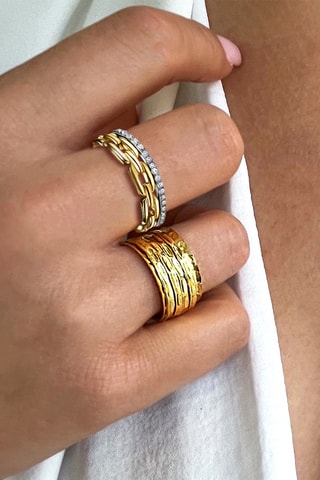 Bague - Argent plaqué or jaune