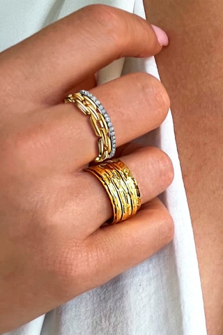Bague - Argent plaqué or jaune