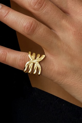 Bague - Argent plaqué or jaune