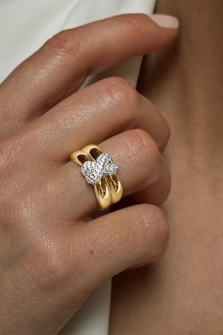 Bague - Argent plaqué or jaune