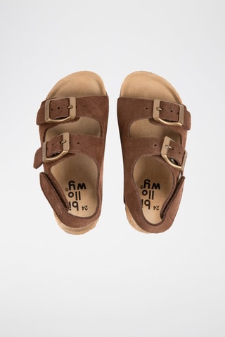 Sandales en nubuck Marron