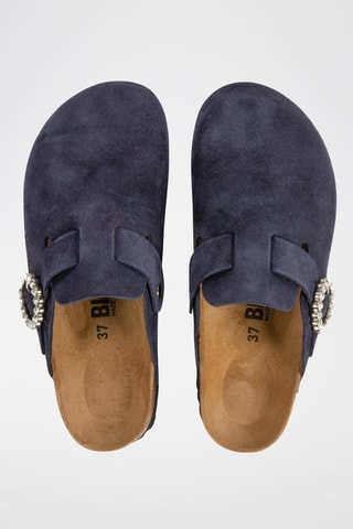 Sabots en nubuck - Bleu