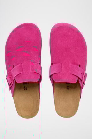 Sabots en nubuck Rosso - Fuchsia