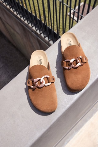 Sabots en nubuck Rosso Camel
