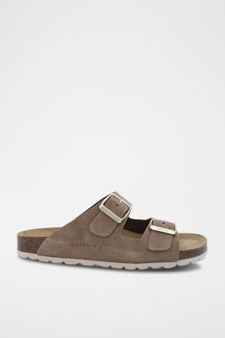 Mules en nubuck Rosso Marron