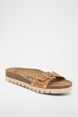 Mules em couro - Camel