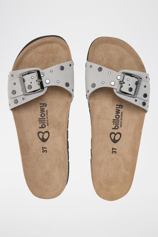 Mules em nobuck - Cinzento-claro