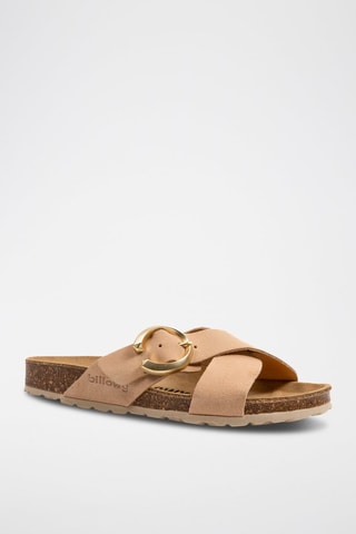 Mules en nubuck - Nude