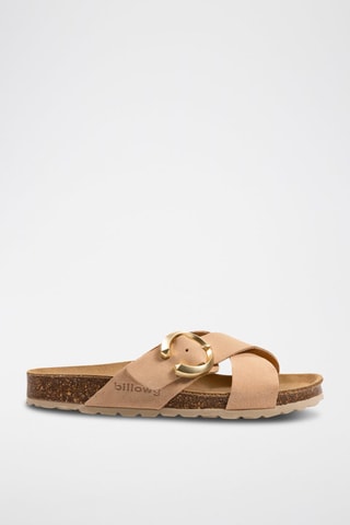 Mules en nubuck - Nude
