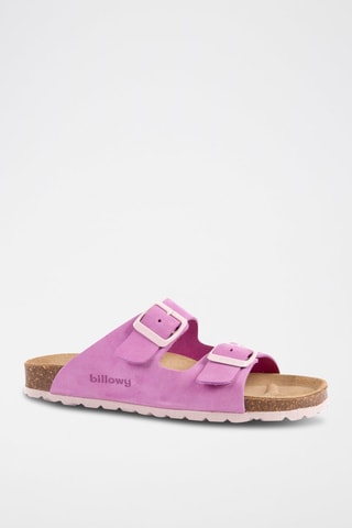 Mules en nubuck - Mauve clair