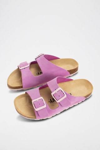 Mules en nubuck - Mauve clair