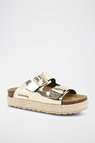 Mules com plataforma - Dourado