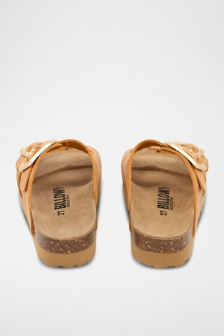 Mules em couro - Laranja