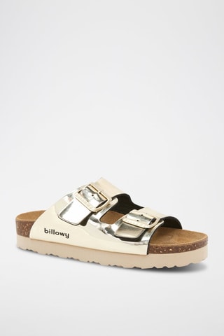 Mules com plataforma - Dourado