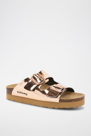 Mules com plataforma - Dourado-rosa