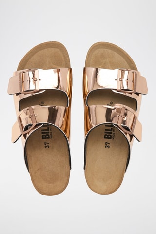 Mules com plataforma - Dourado-rosa