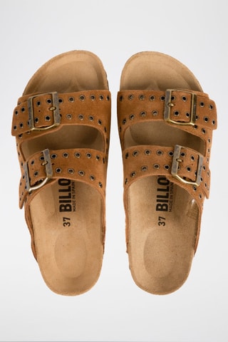 Mules en nubuck Camel
