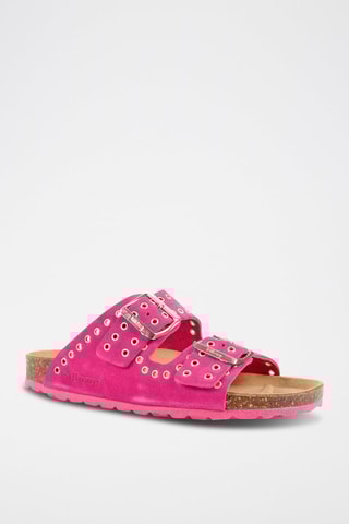Mules en nubuck Fuchsia