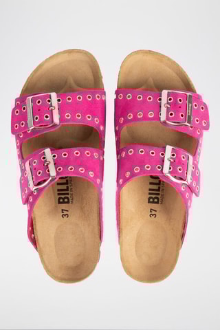 Mules en nubuck Fuchsia