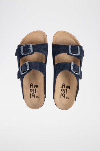 Mules en nubuck Bleu marine