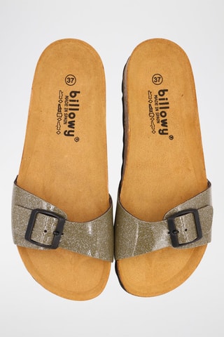 Mules Kaki et argenté