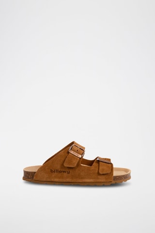 Mules en nubuck Camel