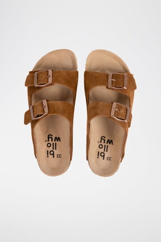 Mules en nubuck Camel