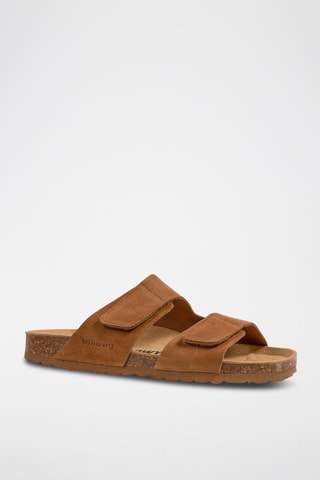 Mules en nubuck Camel