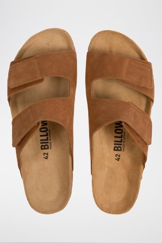 Mules en nubuck Camel