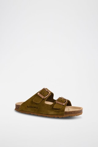 Mules en nubuck Kaki