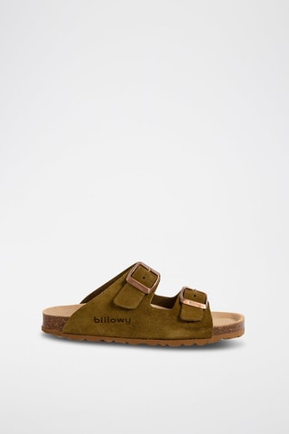 Mules en nubuck Kaki