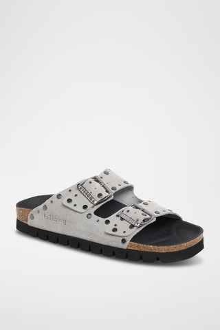 Mules em couro - Cinzento