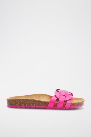 Mules en cuir - Fuchsia