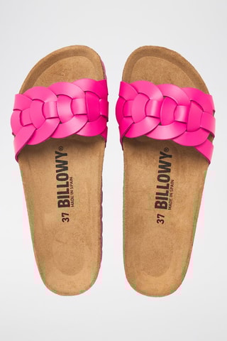 Mules en cuir - Fuchsia