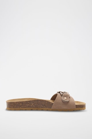 Mules en nubuck Rosso Beige